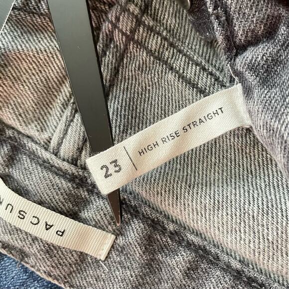 Pacsun Eco Gray High Waisted Straight Leg Button Fly Ankle Cropped Jeans 23 - Picture 12 of 13